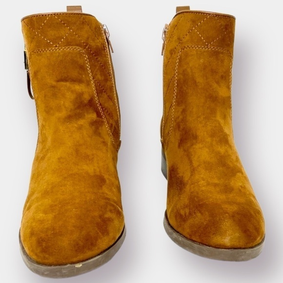 Tommy Hilfiger Ankle Booties Brown Suede Quilted Patron 2 Size 10 - Picture 5 of 9